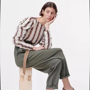 MUNTHE Envy Frill Print Ruffle Blouse Size 34 or US 4